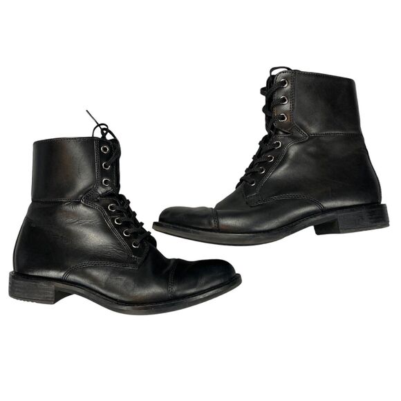 Ecco Sartorelle Combat Boot Black Leather Shoes Portugal Us 8(39) - Picture 9 of 16